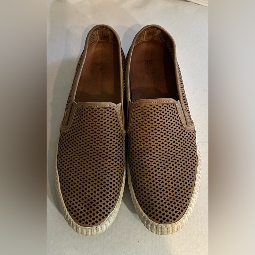 Frye Perforated Slip Ons “Ash” Size 8.5